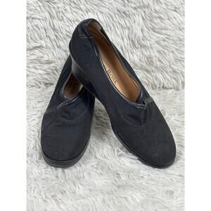 Taryn Rose Shoes Womens EU 37M US 6.5 Black Leather Slip On Wedge Comfort Italy